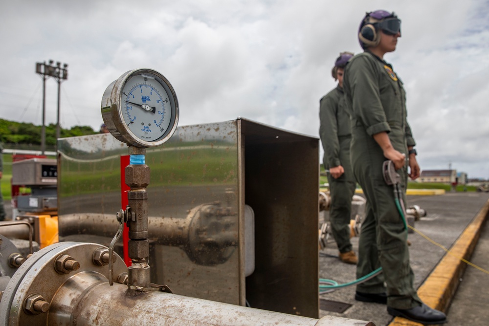 Topping Off; VMFA-115 conducts hot pit refueling at MCAS Futenma