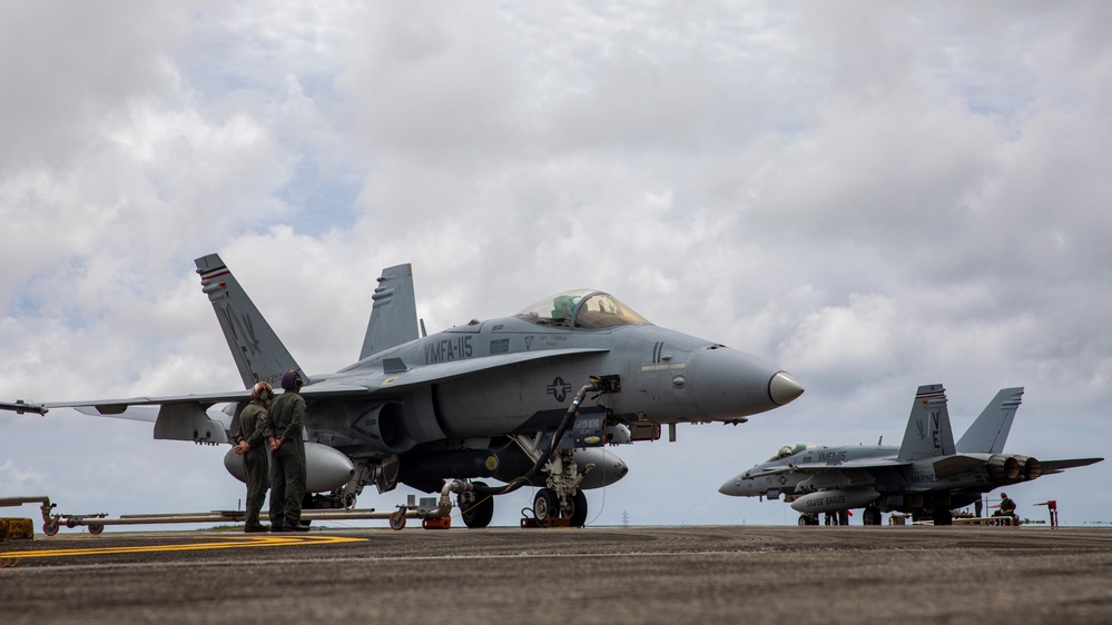 Topping Off; VMFA-115 conducts hot pit refueling at MCAS Futenma