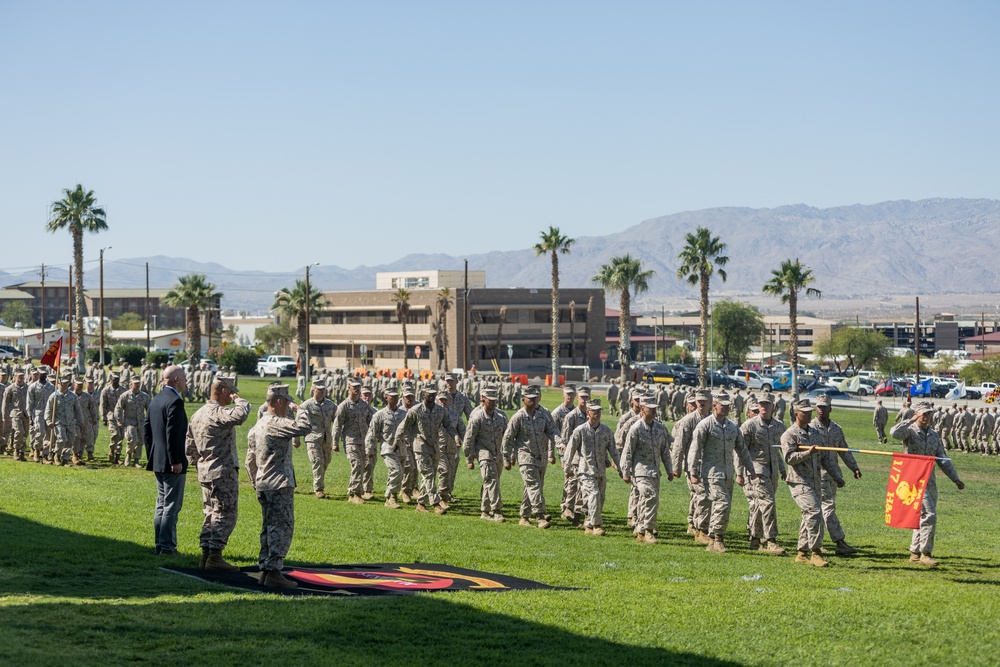 7th Marine Regiment conducts a change of command ceremony