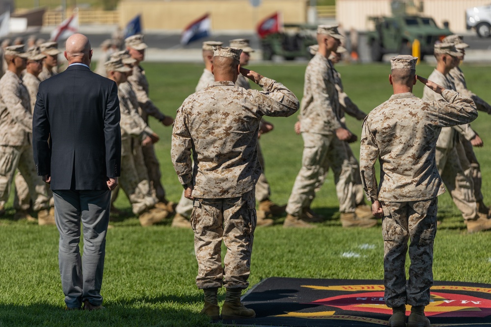 7th Marine Regiment conducts a change of command ceremony