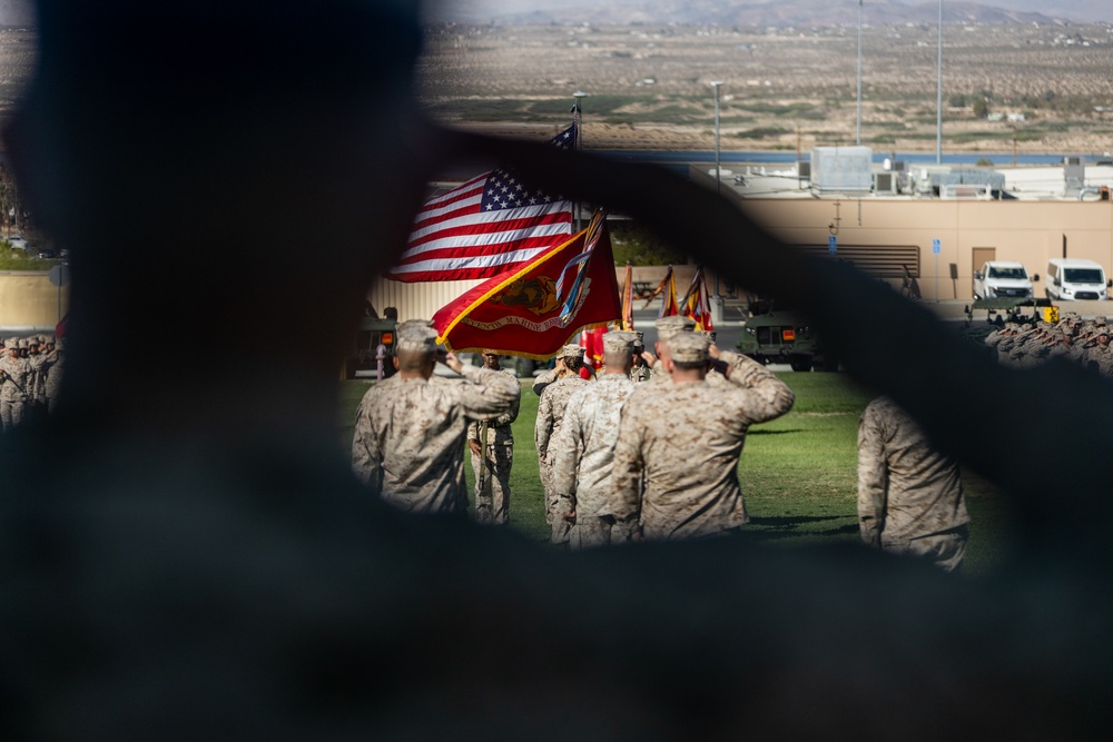 7th Marine Regiment conducts a change of command ceremony