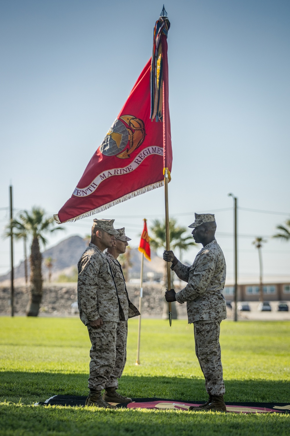 7th Marine Regiment conducts a change of command ceremony