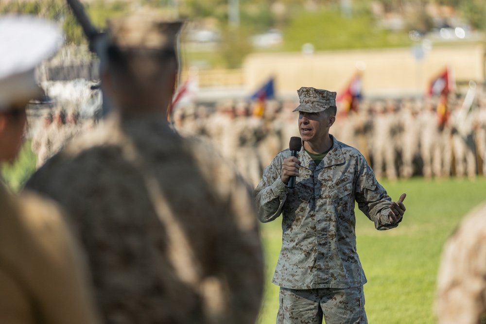 7th Marine Regiment conducts a change of command ceremony