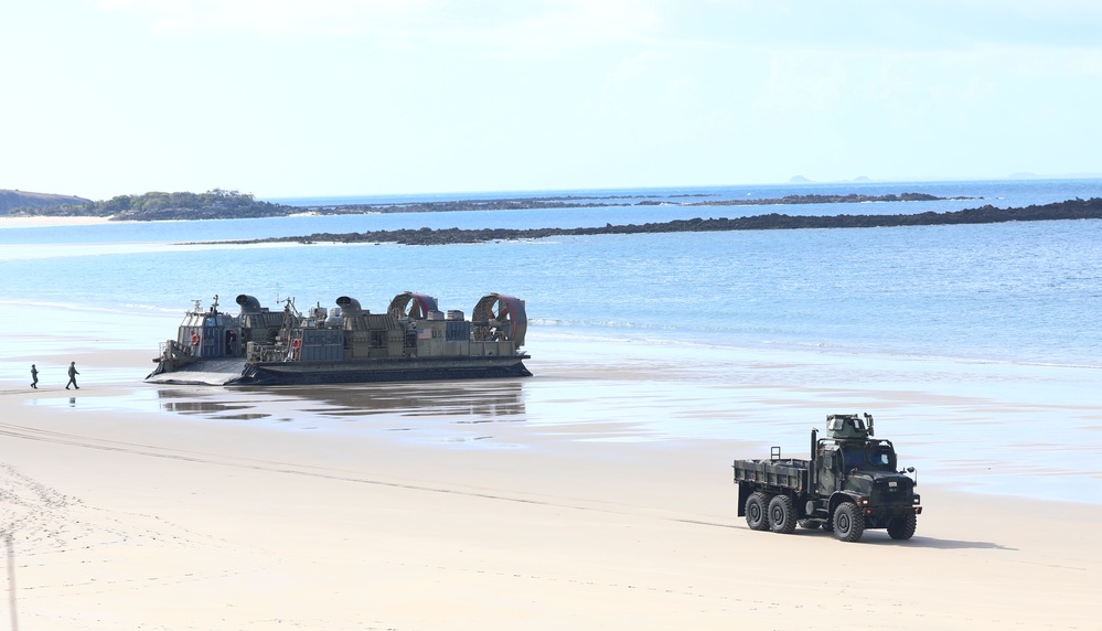 Landing Craft Air Cushion 21 Offloads at Stanage Bay