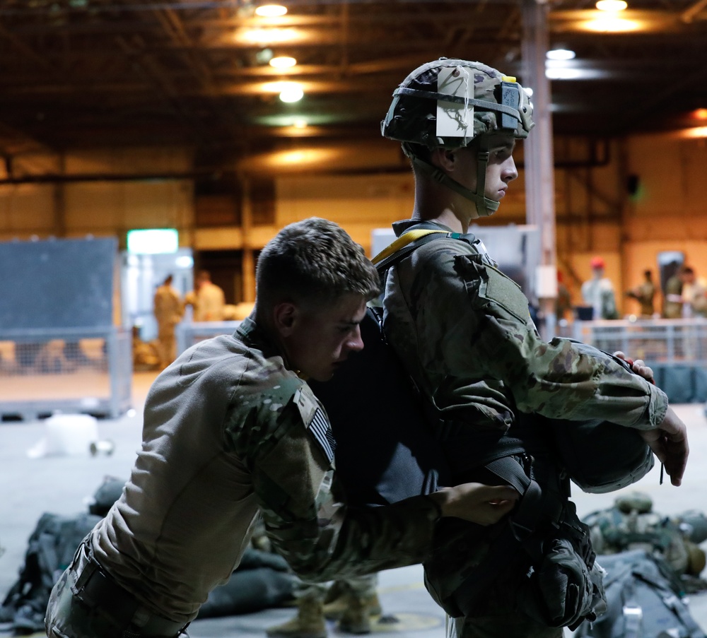 Airborne U.S Army Infantrymen and Australian Defence Force Execute a Tactical Night Jump during Talisman Sabre 23