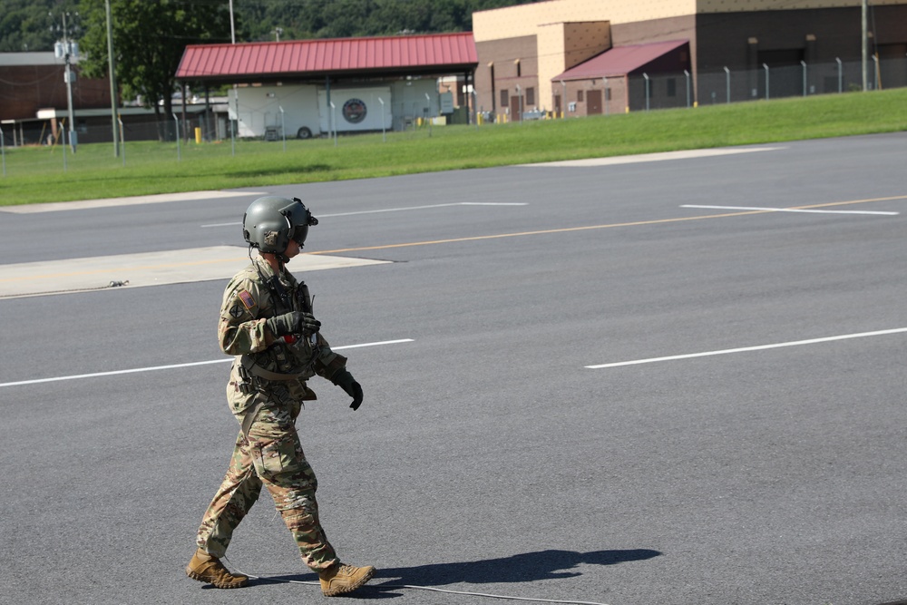 CH-47 Chinook helicopter preflight check