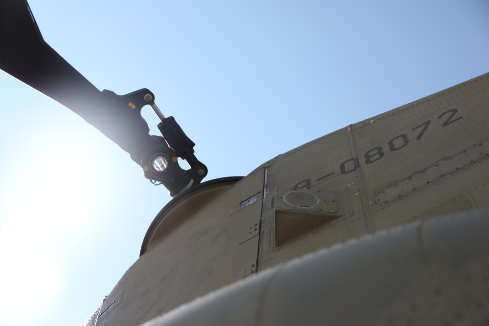 CH-47 Chinook helicopter preflight check