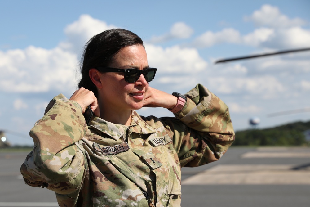 CH-47 Chinook helicopter preflight check