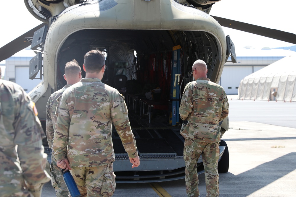 CH-47 Chinook helicopter preflight check