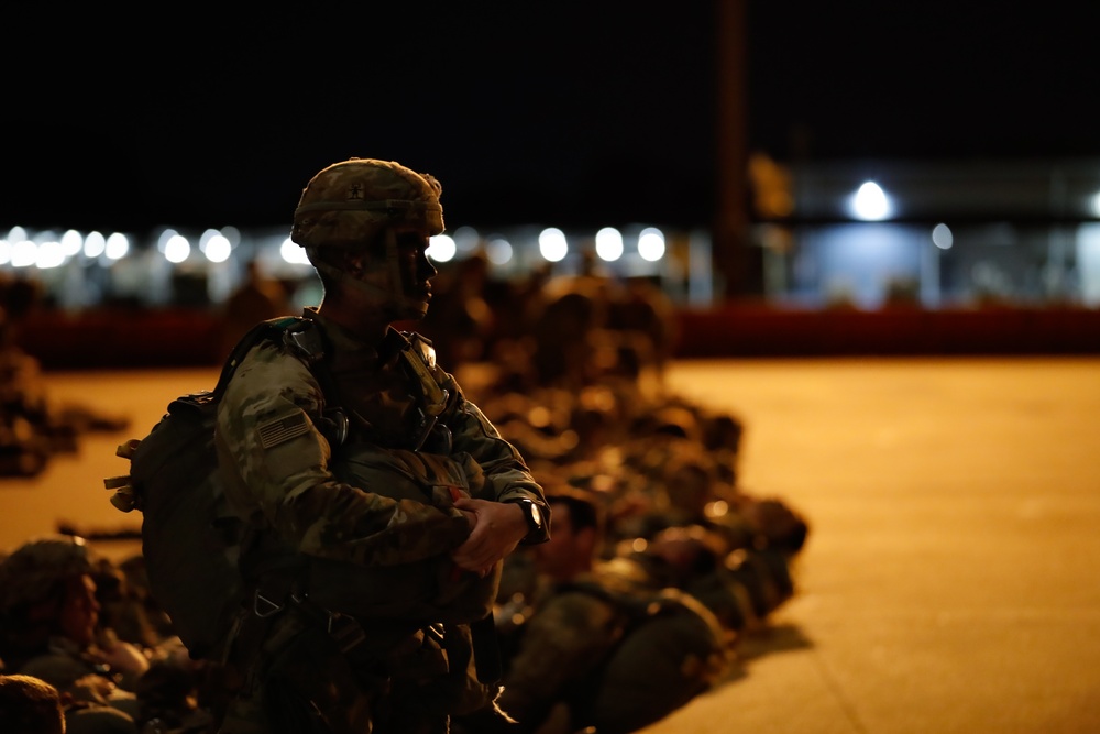 Airborne U.S Army Infantrymen and Australian Defence Force Execute a Tactical Night Jump during Talisman Sabre 23