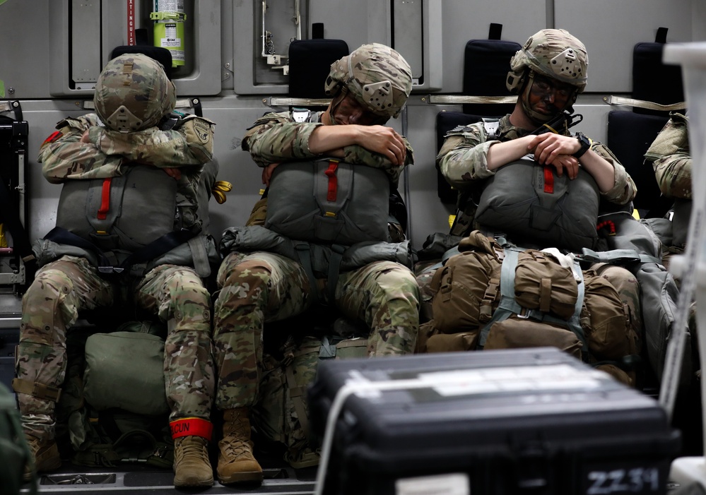 Airborne U.S Army Infantrymen and Australian Defence Force Execute a Tactical Night Jump during Talisman Sabre 23