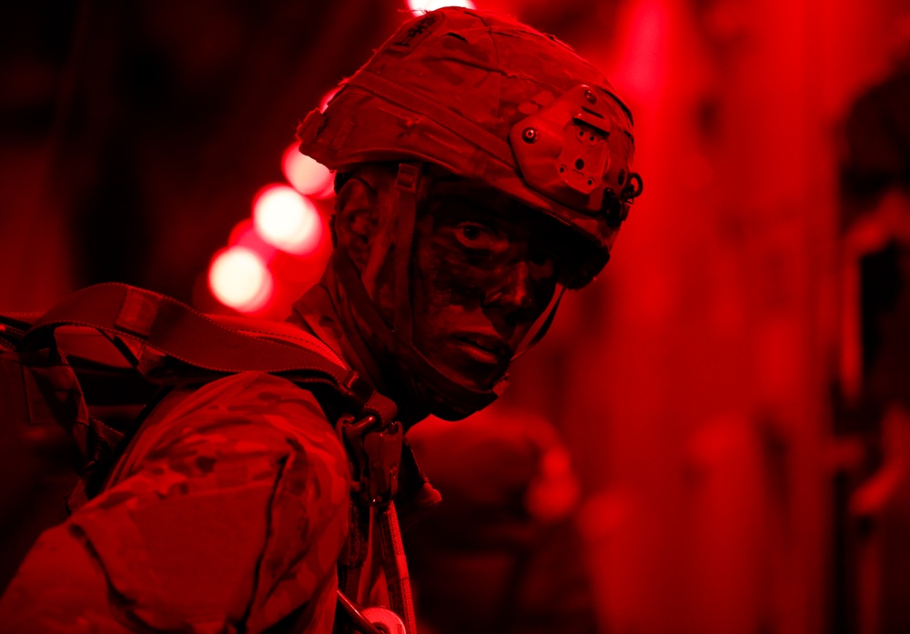 Airborne U.S Army Infantrymen and Australian Defence Force Execute a Tactical Night Jump during Talisman Sabre 23