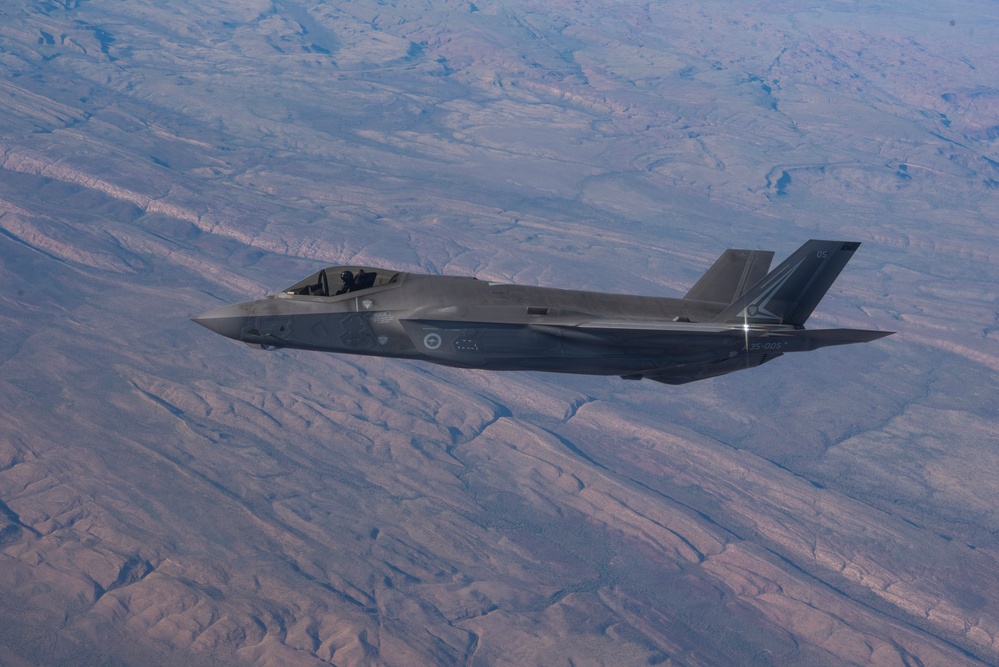 USAF KC-46A Pegasus Refuels RAAF F-35 Lightning