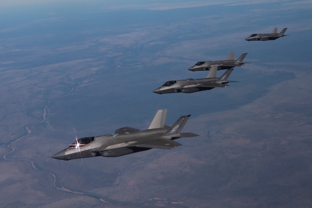 USAF KC-46A Pegasus Refuels RAAF F-35 Lightning