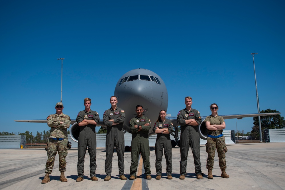 USAF KC-46A Pegasus Refuels RAAF F-35 Lightning