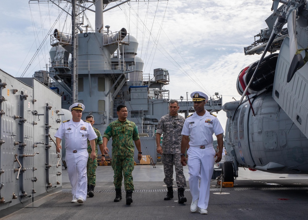 U.S. 7th Fleet meets with leaders from the Royal Brunei Armed Forces during key leader engagements aboard USS Blue Ridge (LCC 19)