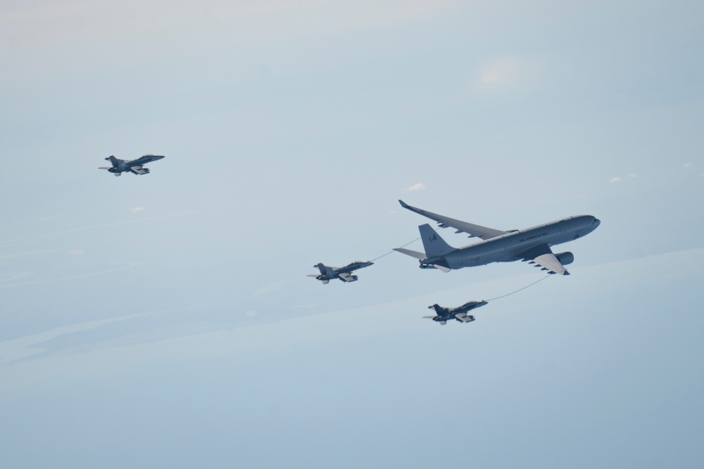 USAF KC-46A Pegasus Refuels RAAF F-35 Lightning