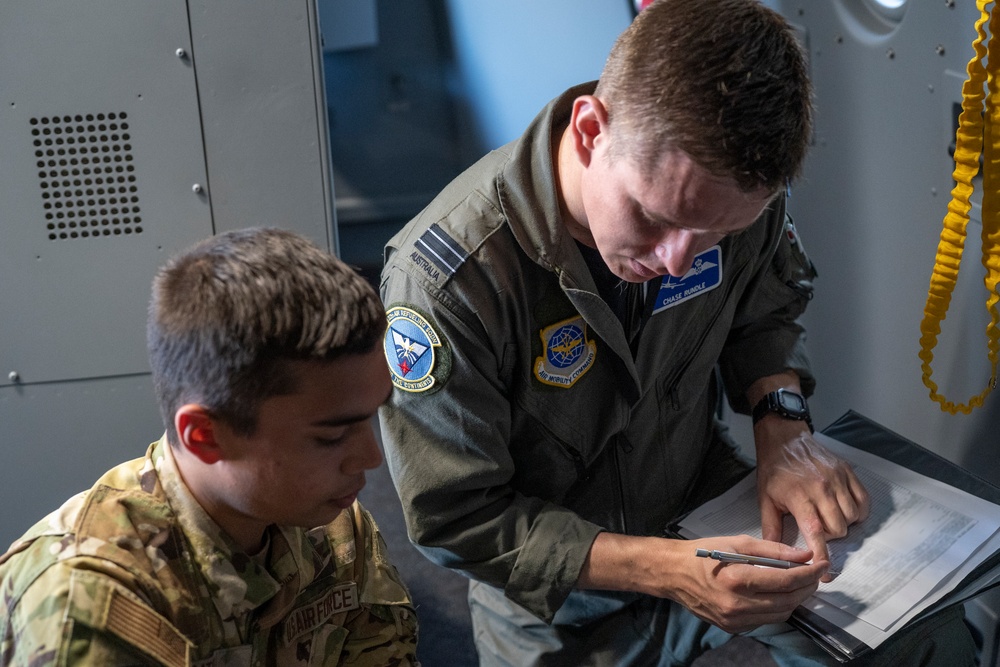 USAF KC-46A Pegasus Refuels RAAF F-35 Lightning