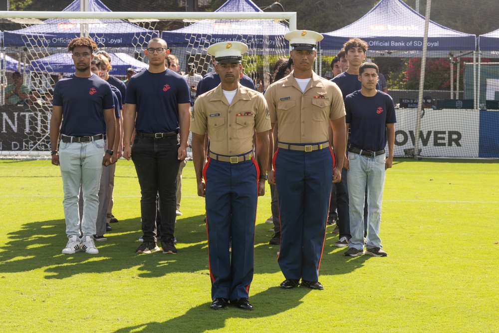 Marine Corps Poolees Swear In at Torero Stadium