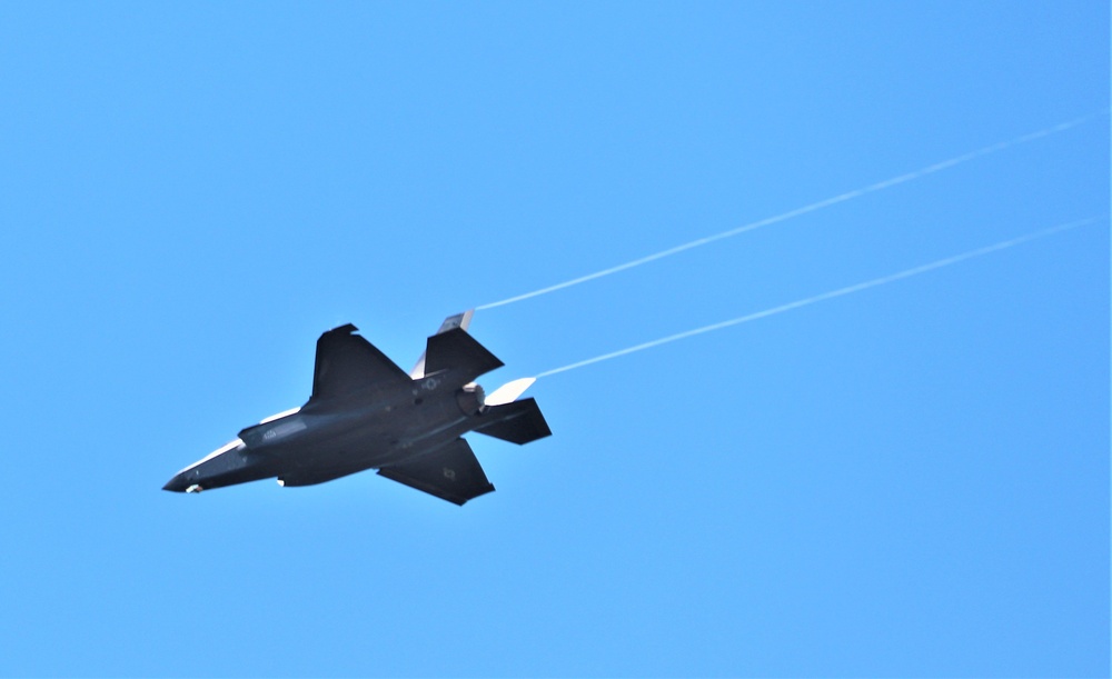 Wisconsin’s Air National Guard, Army National Guard combine in practice show at airport at Fort McCoy