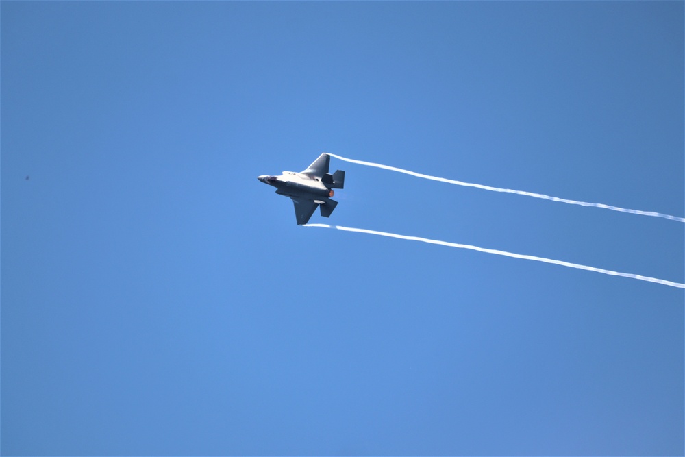 Wisconsin’s Air National Guard, Army National Guard combine in practice show at airport at Fort McCoy