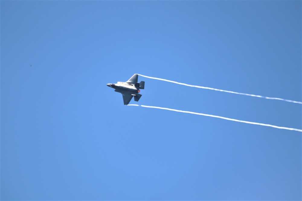 Wisconsin’s Air National Guard, Army National Guard combine in practice show at airport at Fort McCoy