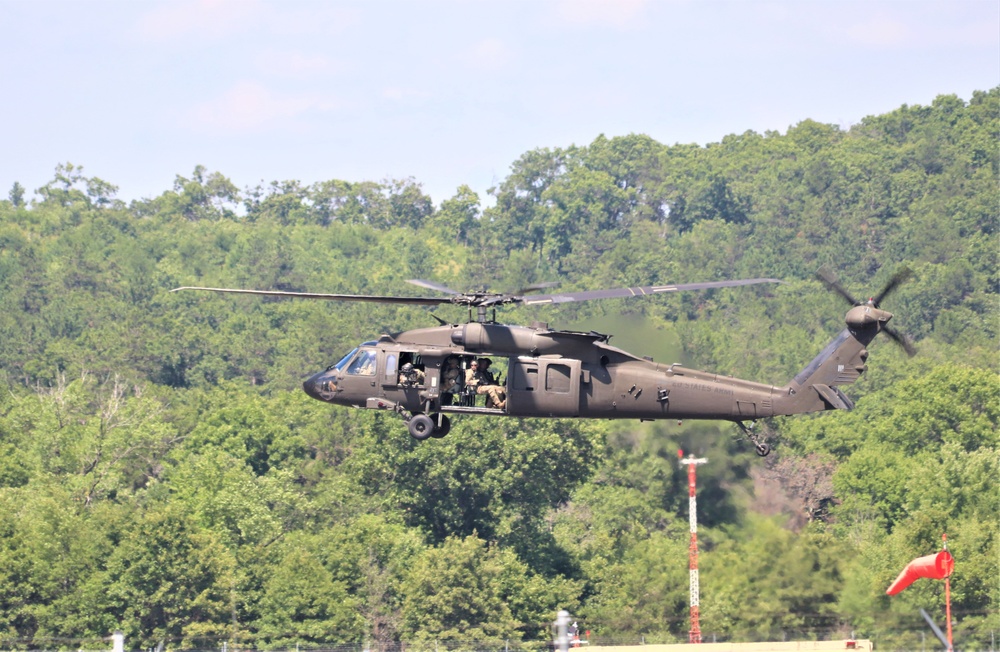 Wisconsin’s Air National Guard, Army National Guard combine in practice show at airport at Fort McCoy