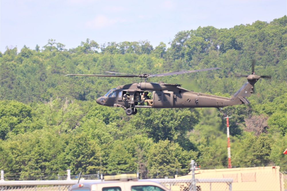 Wisconsin’s Air National Guard, Army National Guard combine in practice show at airport at Fort McCoy