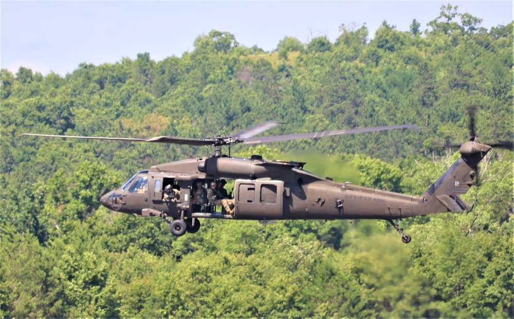 Wisconsin’s Air National Guard, Army National Guard combine in practice show at airport at Fort McCoy