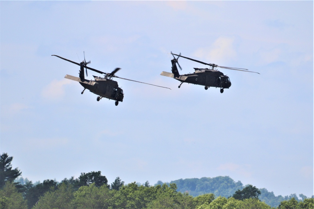 Wisconsin’s Air National Guard, Army National Guard combine in practice show at airport at Fort McCoy