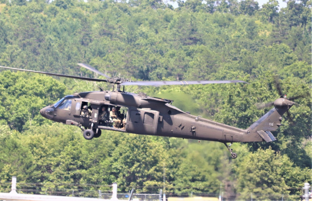 Wisconsin’s Air National Guard, Army National Guard combine in practice show at airport at Fort McCoy