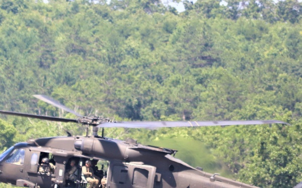 Wisconsin’s Air National Guard, Army National Guard combine in practice show at airport at Fort McCoy