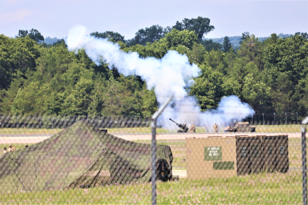 Wisconsin’s Air National Guard, Army National Guard combine in practice show at airport at Fort McCoy