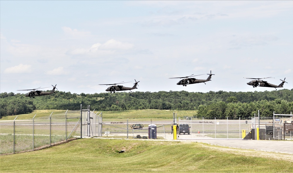 Wisconsin’s Air National Guard, Army National Guard combine in practice show at airport at Fort McCoy