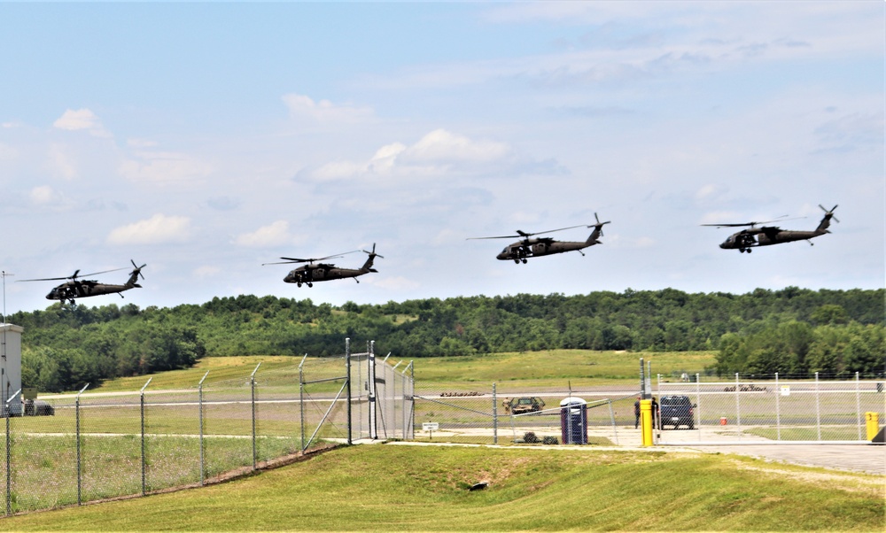 Wisconsin’s Air National Guard, Army National Guard combine in practice show at airport at Fort McCoy