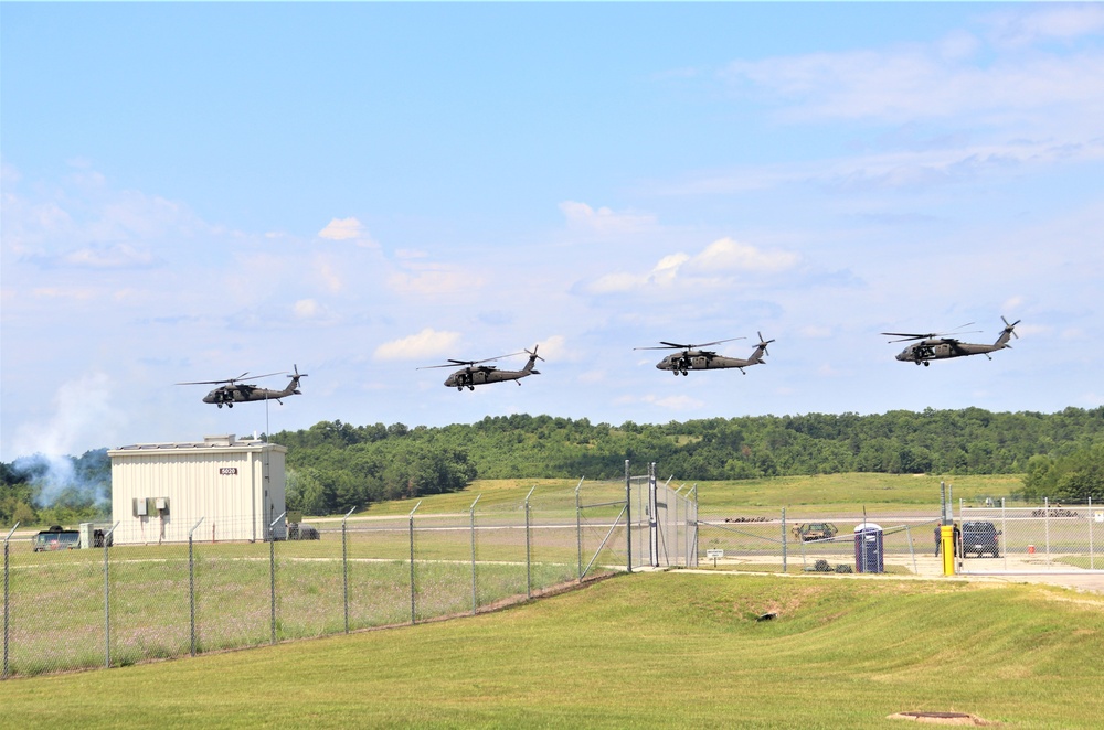 Wisconsin’s Air National Guard, Army National Guard combine in practice show at airport at Fort McCoy