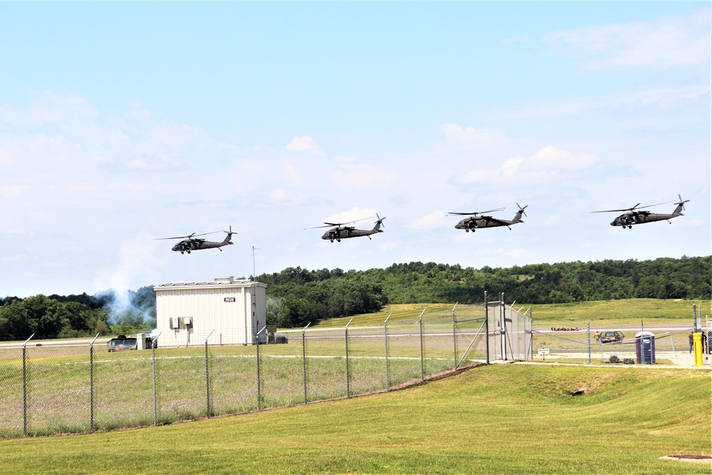 Wisconsin’s Air National Guard, Army National Guard combine in practice show at airport at Fort McCoy