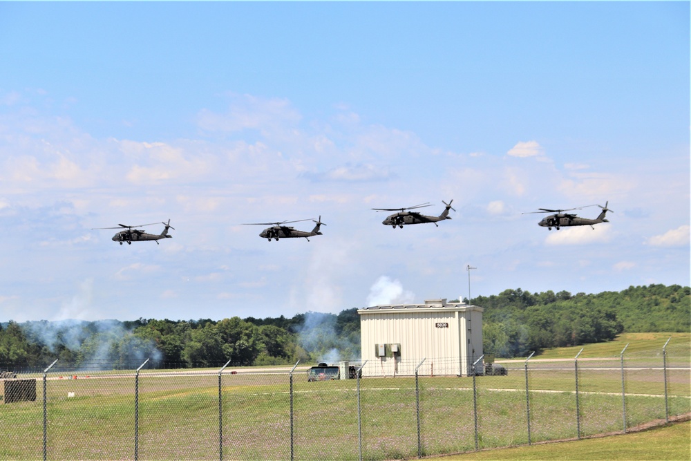 Wisconsin’s Air National Guard, Army National Guard combine in practice show at airport at Fort McCoy