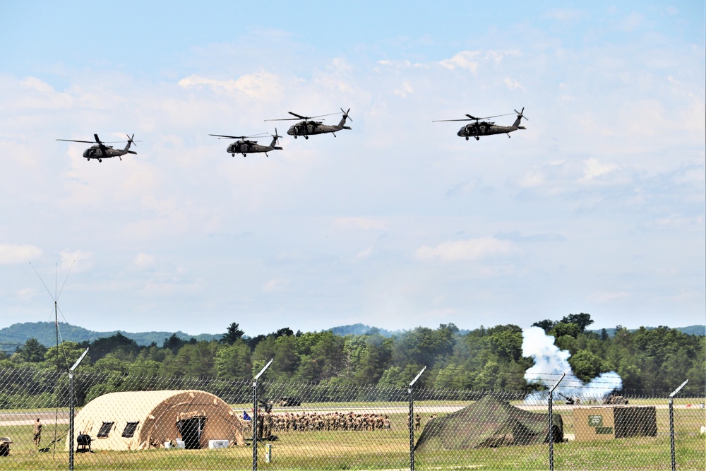 Wisconsin’s Air National Guard, Army National Guard combine in practice show at airport at Fort McCoy