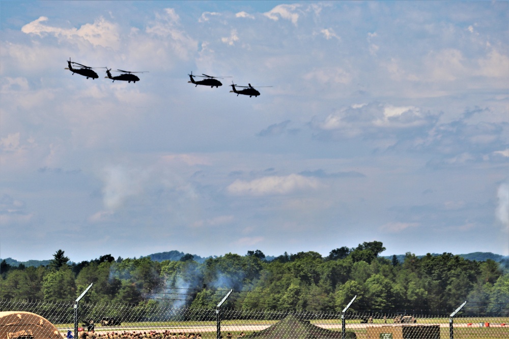 Wisconsin’s Air National Guard, Army National Guard combine in practice show at airport at Fort McCoy