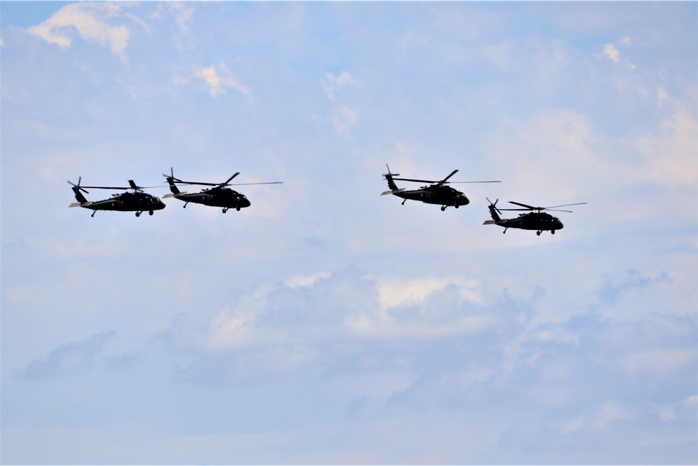 Wisconsin’s Air National Guard, Army National Guard combine in practice show at airport at Fort McCoy