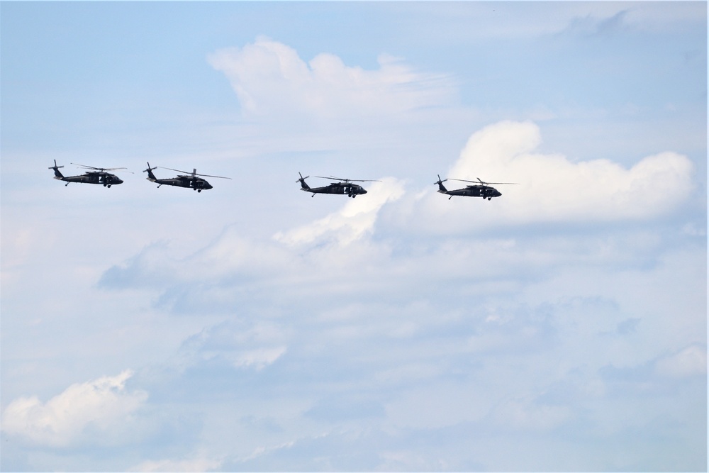 Wisconsin’s Air National Guard, Army National Guard combine in practice show at airport at Fort McCoy