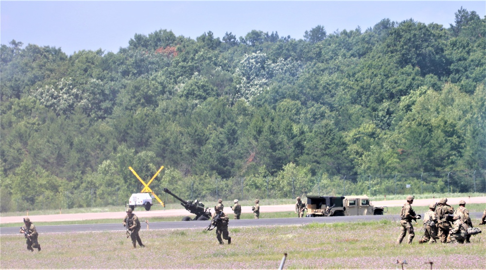 Wisconsin’s Air National Guard, Army National Guard combine in practice show at airport at Fort McCoy