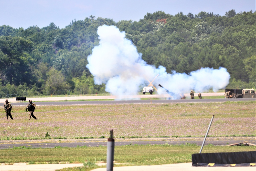 Wisconsin’s Air National Guard, Army National Guard combine in practice show at airport at Fort McCoy