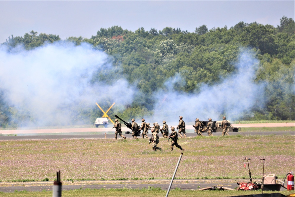 Wisconsin’s Air National Guard, Army National Guard combine in practice show at airport at Fort McCoy