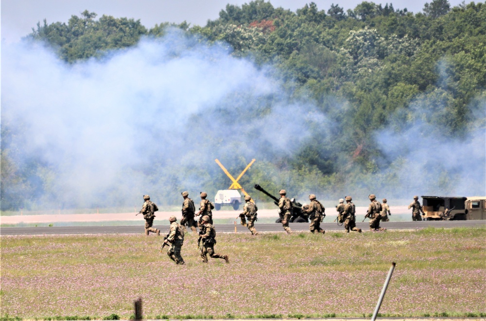 Wisconsin’s Air National Guard, Army National Guard combine in practice show at airport at Fort McCoy