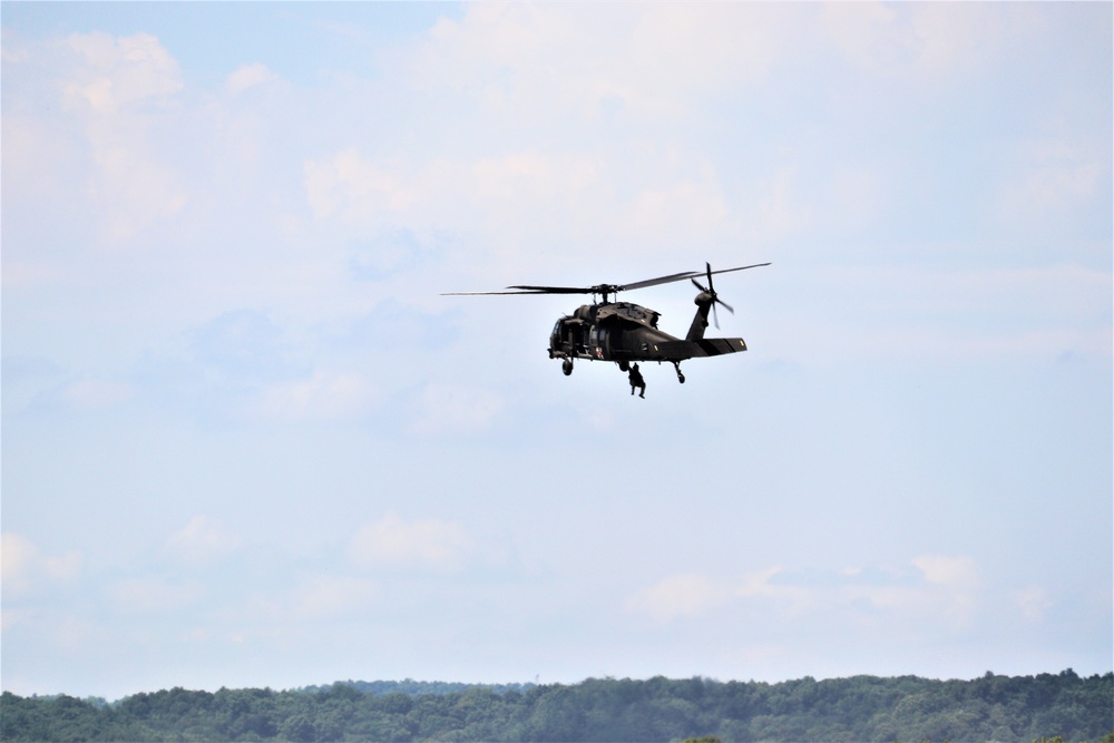 Wisconsin’s Air National Guard, Army National Guard combine in practice show at airport at Fort McCoy