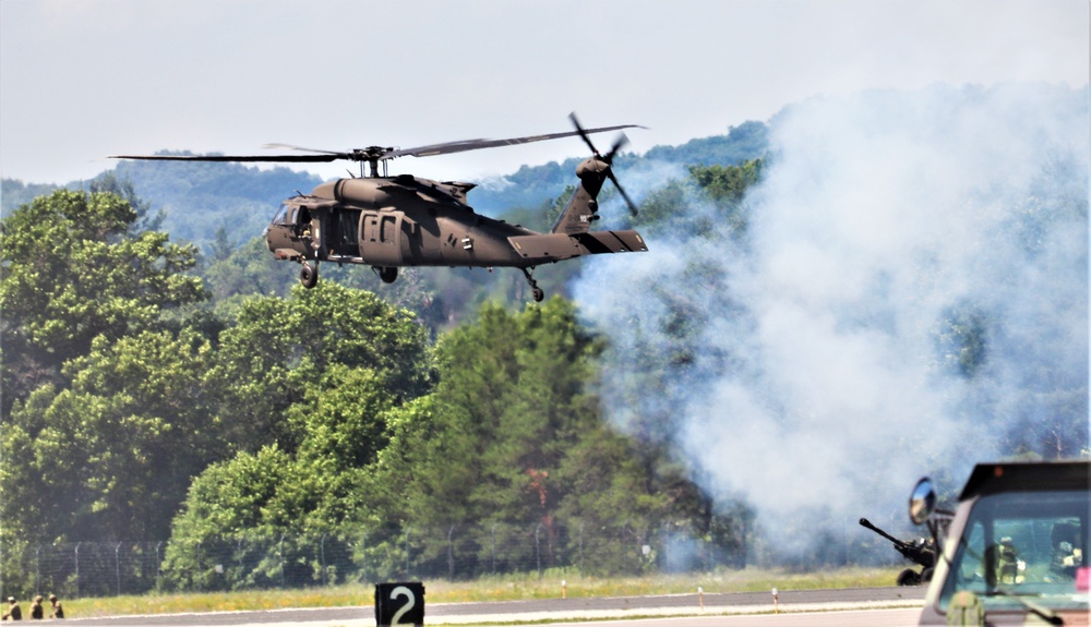 Wisconsin’s Air National Guard, Army National Guard combine in practice show at airport at Fort McCoy