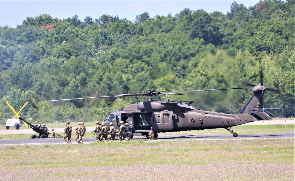 Wisconsin’s Air National Guard, Army National Guard combine in practice show at airport at Fort McCoy