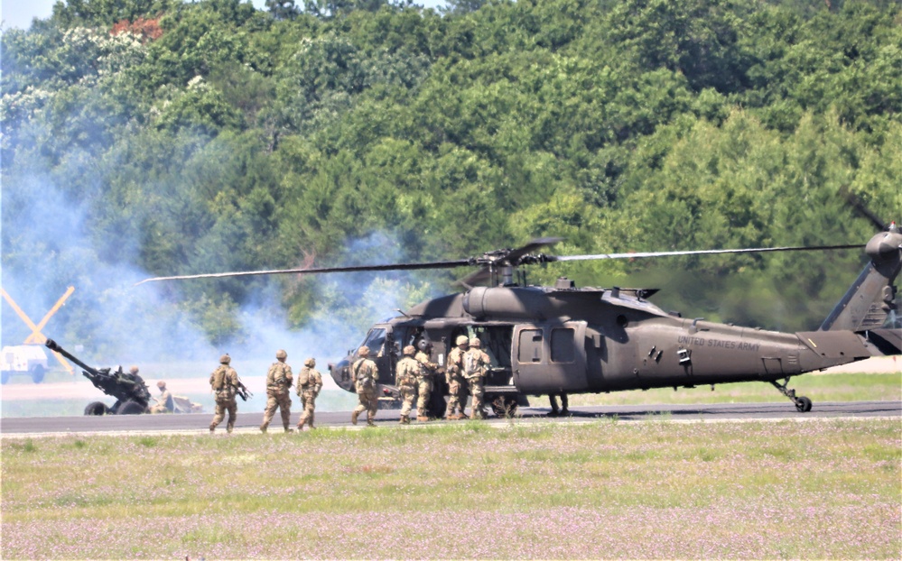 Wisconsin’s Air National Guard, Army National Guard combine in practice show at airport at Fort McCoy